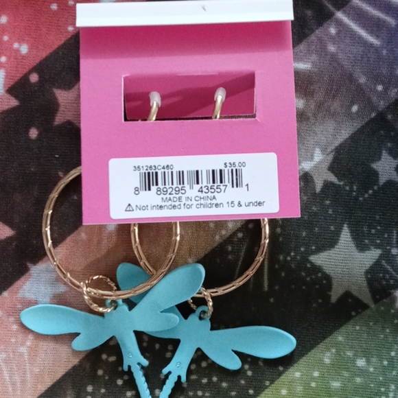 Betsey Johnson Dragonfly dangle earrings - Picture 2 of 2